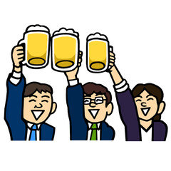 飲み会　乾杯　イラスト