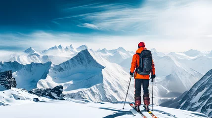 Foto op Aluminium Winter sports. Cross-country skiing or Nordic skiing © TopMicrobialStock