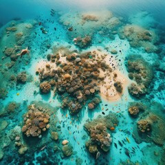 coral reef and sea underwater background