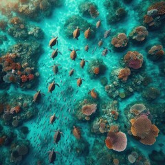 coral reef and sea underwater background