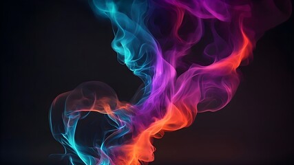 Colorful smoke on a black background