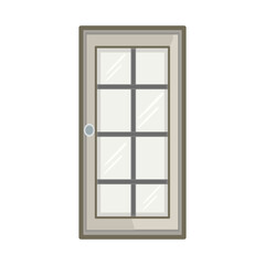 door wooden with glass door illustration