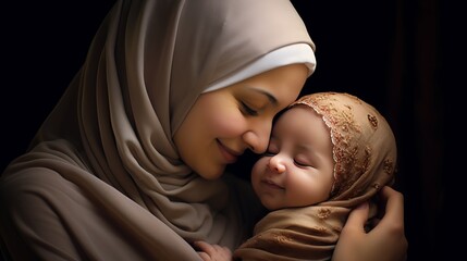 Endless love of mother and baby