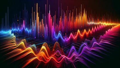 Ondas de Sonido en Espectro de Colores