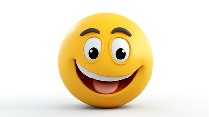 Fototapeta premium 3D rendering Grinning emoji on white isolated background