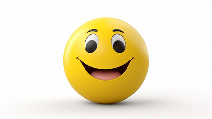 Fototapeta premium 3D rendering Grinning emoji on white isolated background