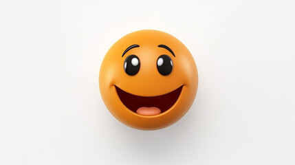 Fototapeta premium 3D rendering Grinning emoji on white isolated background