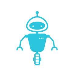 Robot one wheel icon. From blue icon set.