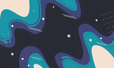 Simple flat design with wavy background.