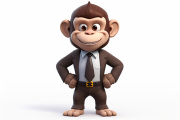 3d character of a business monkey