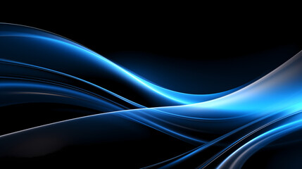 Naklejka premium Blue glowing wavy line background. Abstract futuristic wallpaper technology sci fi concept.