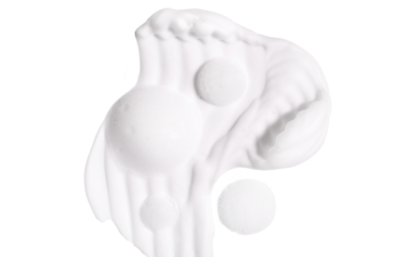 texture foam mousse foam cosmetic smear sample on a transparent background