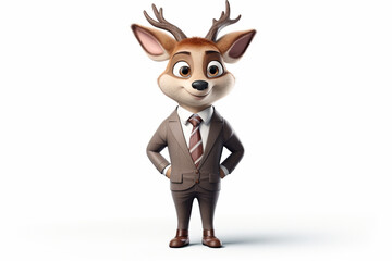 3d character of a business deer