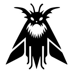 Mysterious Mothman Vector Icon - Download Cryptid Creature Graphics for Urban Legends, Folklore Art, and Mythical Design Projects