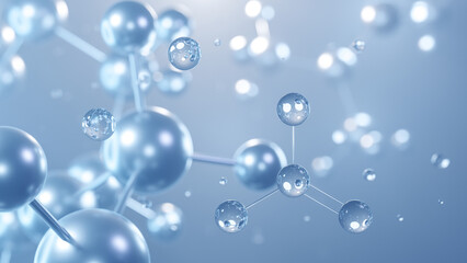 potassium sulfite molecular structure 3d, flat model, preserving e225, structural chemical formula view from a microscope