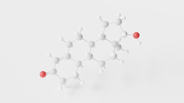 nandrolone molecule 3d, molecular structure, ball and stick model, structural chemical formula endogenous androgen