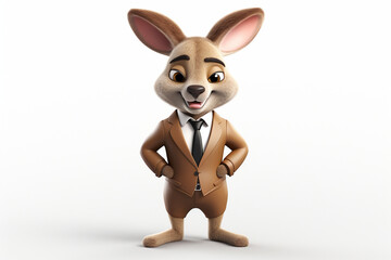 3d character of a business kangaroo