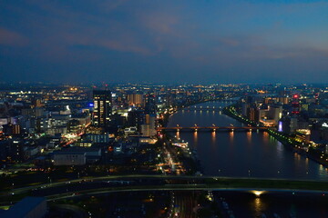 朱鷺メッセ展望室からの眺望（新潟県）