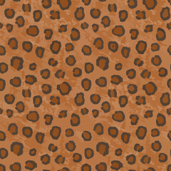 Full seamless leopard cheetah texture animal skin pattern vector. Orange Design for textile fabric printing. Suitable for fashion use.