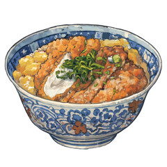ふわとろ卵のカツ丼イラスト