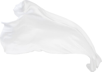 white cotton fabric Isolated In White Transparent Background , White Falling Fabric isolated on...
