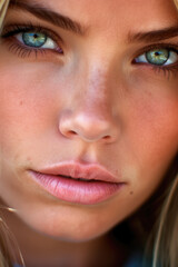 Close up of a beautiful young woman's eyes.