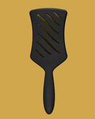 black comb on yellow background