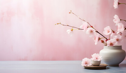blossoms on the pink background