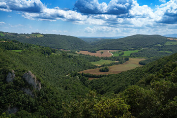 Fototapeta na wymiar Rural landscape in Val Teverina, Umbria, near Amelia