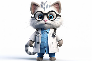 doctor cat cartoon character