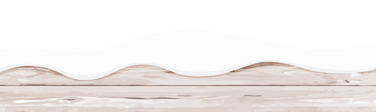 Isolated wooden frence with snow. For your design christmas card. Transparent background