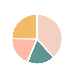 Colorful pie and donut charts. Circle chart, circle sections and round donuts chart pieces