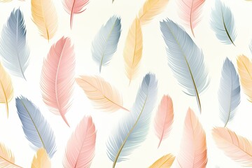 soft feathers background seamless pattern illustration