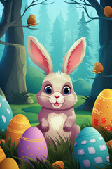 Happy Easter holiday background illustration.