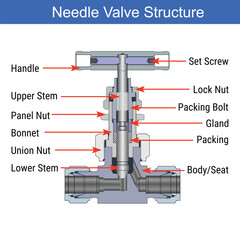 Vector Illustration for Needle Valve Structure