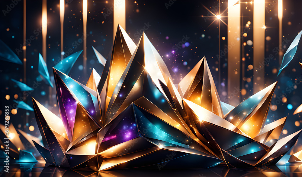 Aufkleber abstract background with geometric shapes. 3d rendering, 3d illustration.