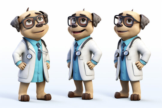 doctor dog cartoon character