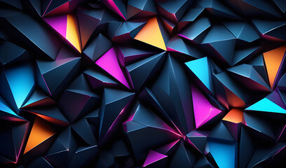 Abstract polygonal background. Futuristic technology style. 3D Rendering