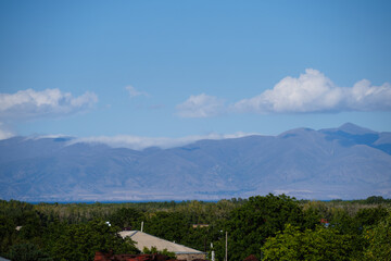 Mountain landscape and lake Sevan