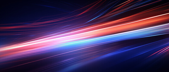 glowing rays of light on a dark background - theme of technological background graphics, speed or abstract hi-tech 