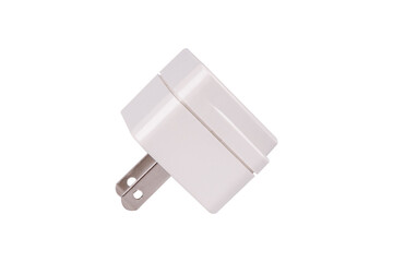 Electrical adapter plug isolated on white background.