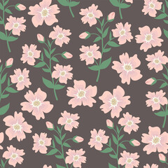 Trendy Hand drawn Wild Meadow florals , Flower bouquet illustration Seamless Pattern Vector Design, Design for fashion , fabric, textile, wallpaper, cover, web , wrapping and all prints