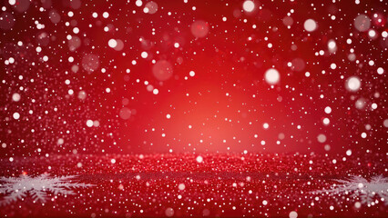 red christmas background with white snowflakes