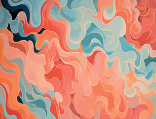 Fototapeta premium multicolor swirling shapes, vibrant colors, coral reef pattern background Illustration