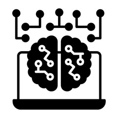 Brain–computer interfaces concept, Neurostimulators vector icon design, predictive modeling or adaptive control symbol, artificial intelligence  sign, neural circuit stock illustration