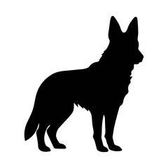 German shepherd Dog Vector Silhouette, Generative AI.	