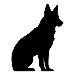 German shepherd Dog Vector Silhouette, Generative AI.	