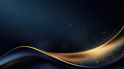 Luxurious Navy Blue and Gold Glam, Elegant Glittering Background for Sophisticated Designs