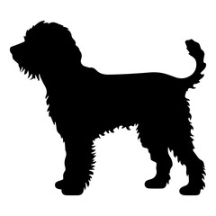 Golden Doodle Dog Vector Silhouette, Generative AI.