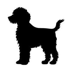 Golden Doodle Dog Vector Silhouette, Generative AI.